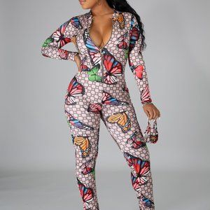 Butterfly Jumpsuit with Face Mask